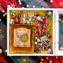 Cretan Treasure Xmas Gift – Wooden display box with glass, featuring aged premium tsikoudia.